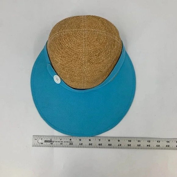 Flora Bella Women\'s Natural Paper Braid Fabric‎ Brim Sun Outdoor Hat OS NWT main image 6